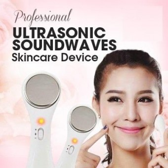 Beauty Ultrasonic Iontophoresis  Soundwave Face Body Slimming Vibration Massager Device 